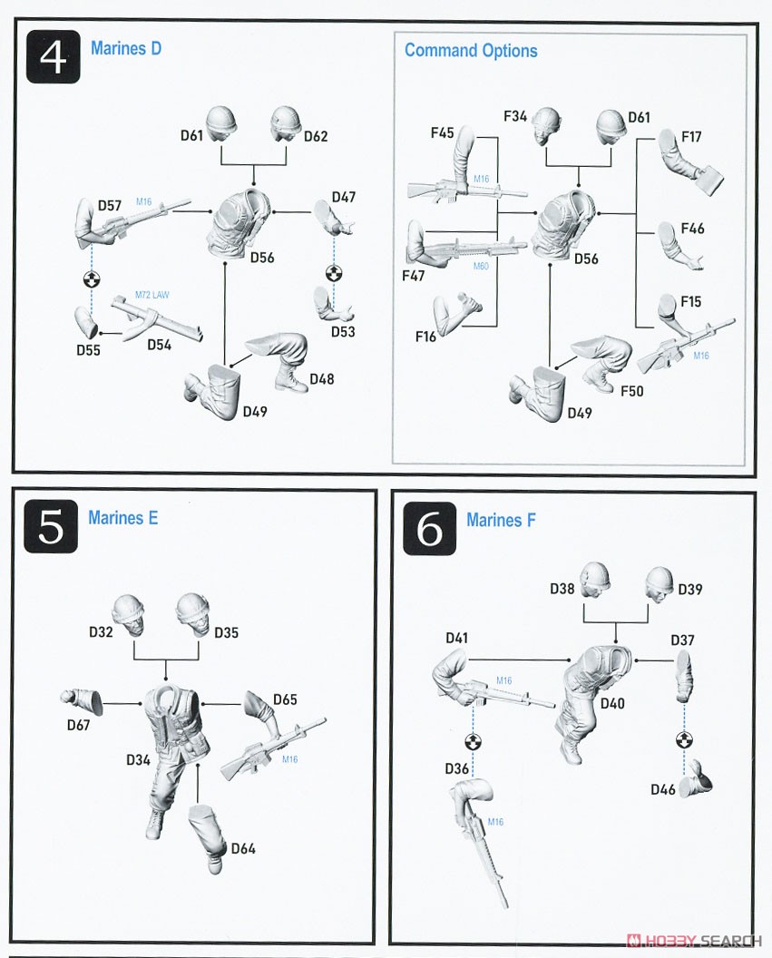 USMC Marines (Set of 30) (Plastic model) Assembly guide3