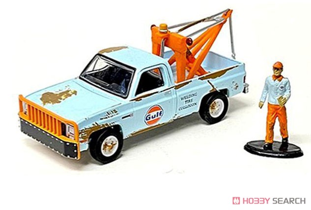 1987 GMC シエラ K2500 トウトラック ブルー (ウェザード) Gulf w/フィギュア (ミニカー) 商品画像1