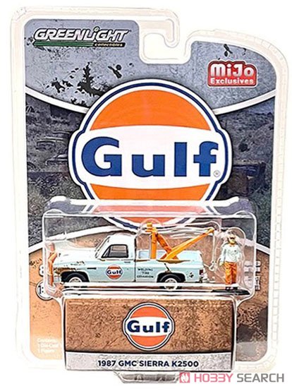 1987 GMC シエラ K2500 トウトラック ブルー (ウェザード) Gulf w/フィギュア (ミニカー) パッケージ1