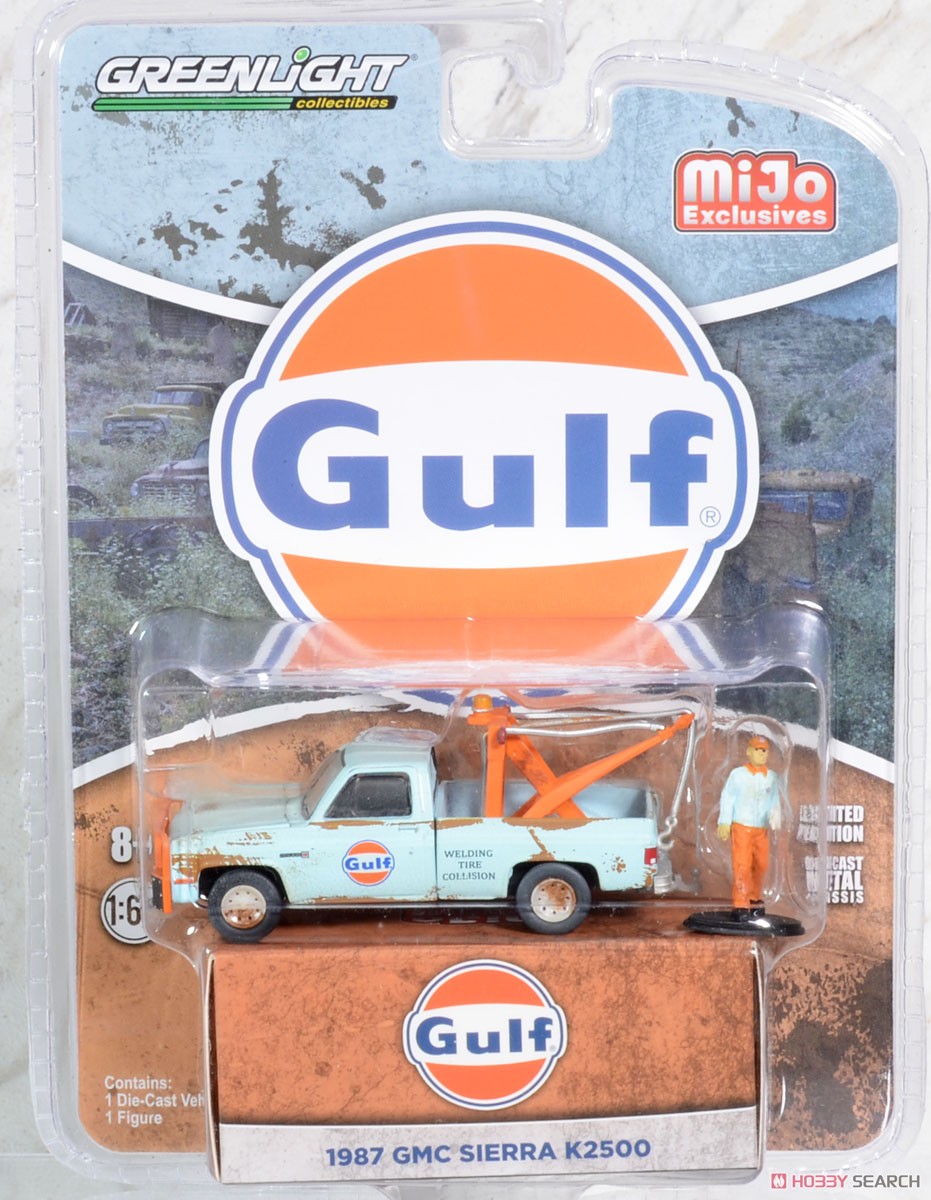 1987 GMC シエラ K2500 トウトラック ブルー (ウェザード) Gulf w/フィギュア (ミニカー) パッケージ2