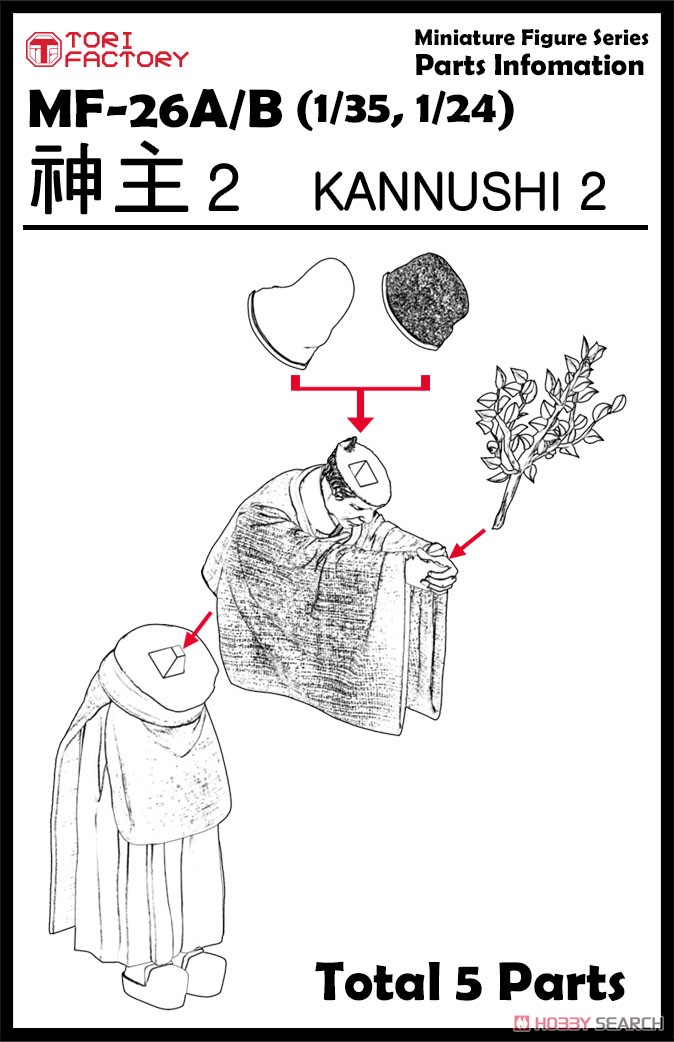 日本の神事 神職2 玉串を奉る神主 (プラモデル) 設計図1