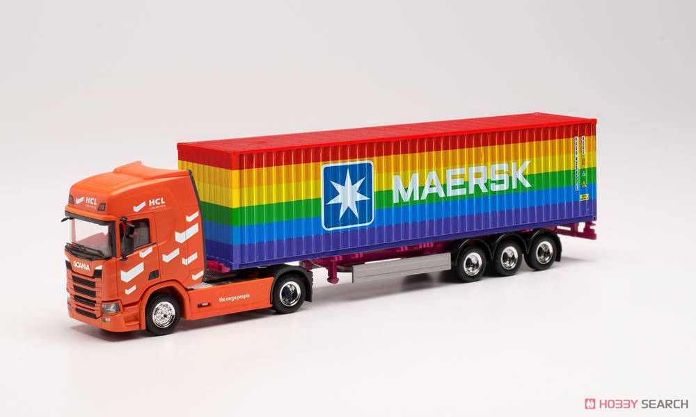 (HO) スカニア CR 20 HD コンテナセミトレーラー `HCL Logistics /40 ft. Maersk Rainbow` (鉄道模型) 商品画像1