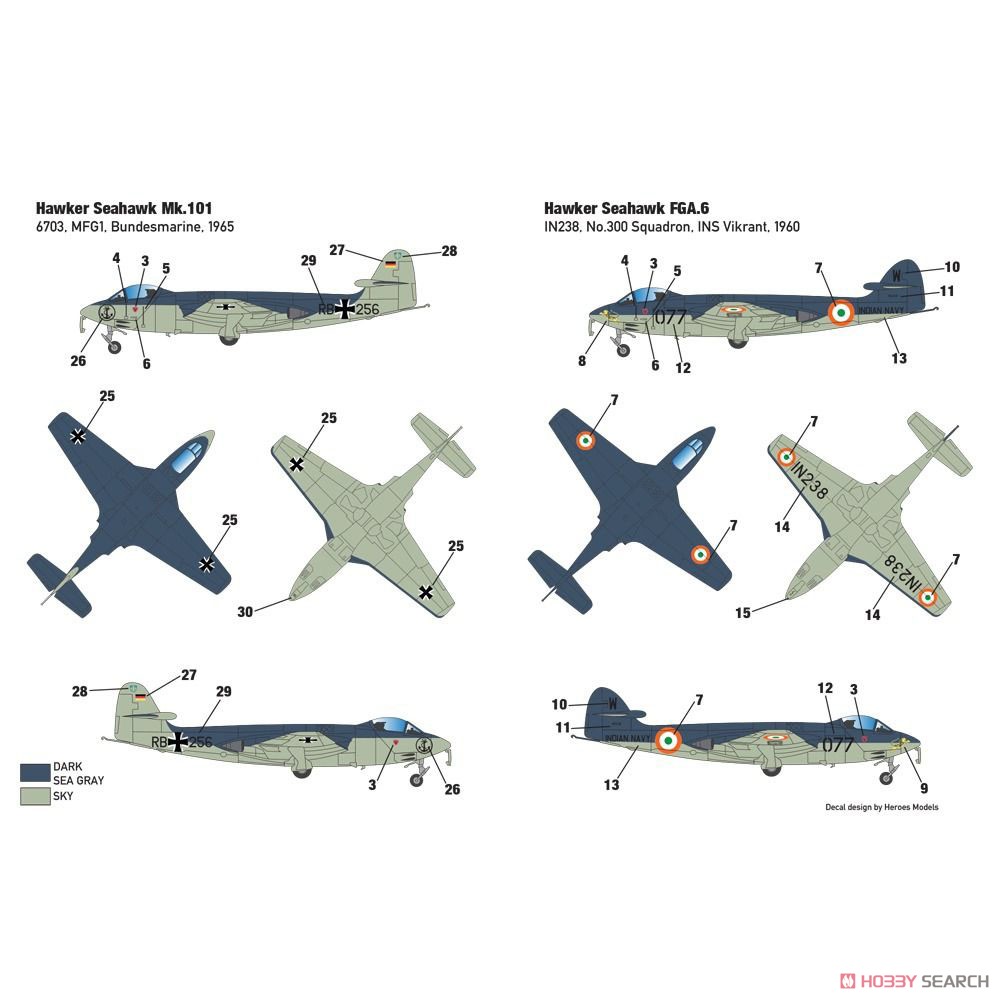 Hawker Sea Hawk FGA.50 / Mk.101 Foreign Operators (2 in 1) (Plastic model) Color1