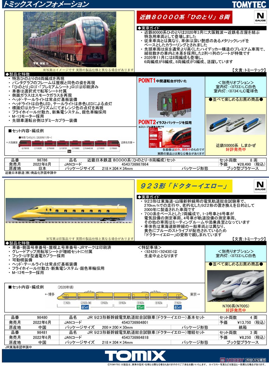 JR 923形 新幹線電気軌道総合試験車(ドクターイエロー) 基本セット (基本・4両セット) (鉄道模型) 解説1