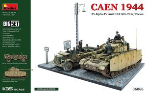 Caen 1944 Pz.Kpfw.IV Ausf.H & Kfz.70 w/Crews. Big Set (Plastic model)