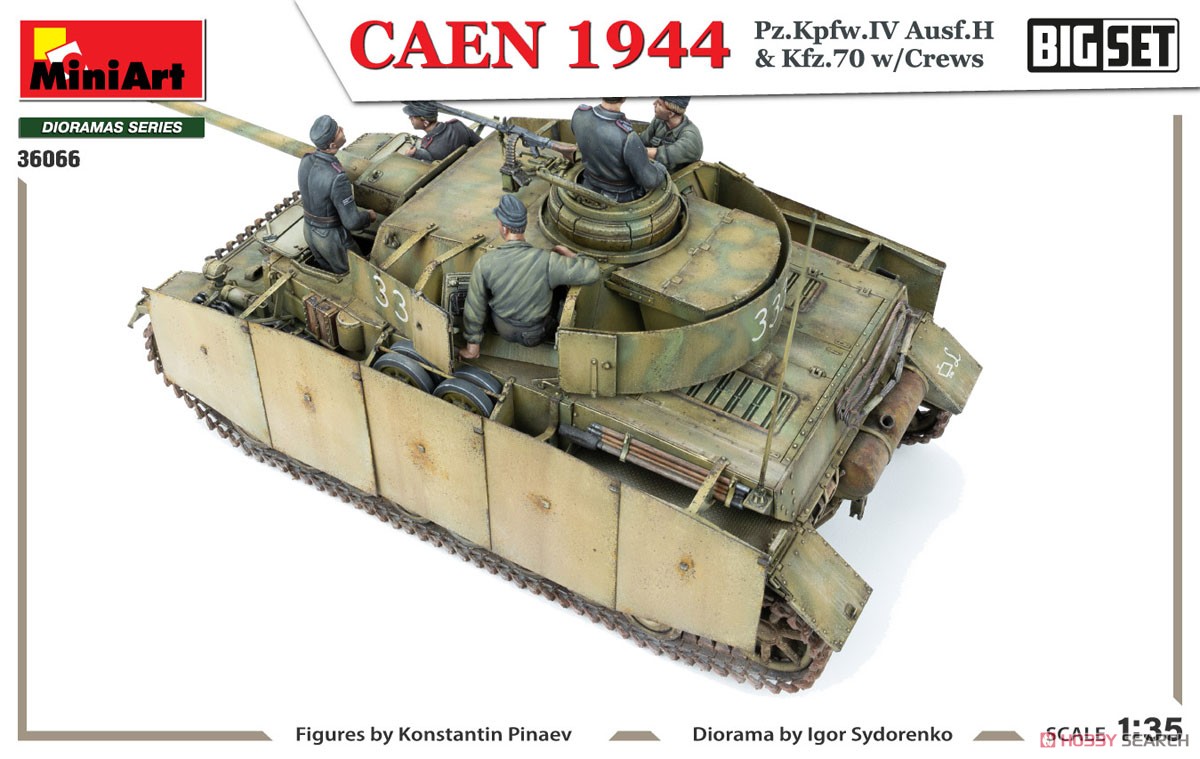 Caen 1944 Pz.Kpfw.IV Ausf.H & Kfz.70 w/Crews. Big Set (Plastic model) Item picture12