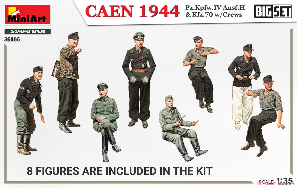 Caen 1944 Pz.Kpfw.IV Ausf.H & Kfz.70 w/Crews. Big Set (Plastic model) Color1