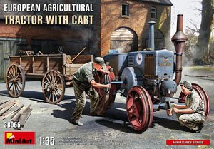 European Agricultural Tractor with Cart (Plastic model)
