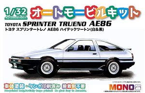 Toyota Sprinter Trueno AE86 Hightech Two-tone (White & Black) (Model Car)