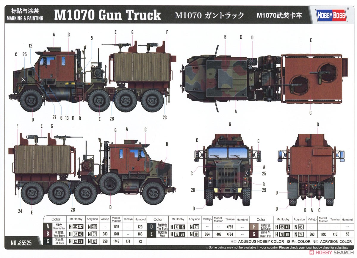 M1070 Gun Truck (Plastic model) Color1
