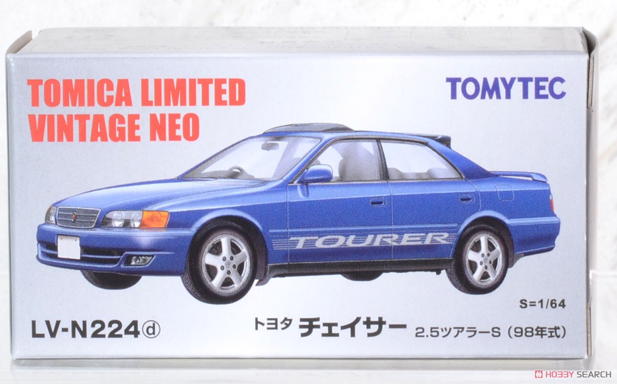 TLV-N224d トヨタ チェイサー 2.5 ツアラーS (紺) 98年式 (ミニカー) パッケージ1