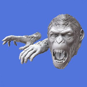 フィギュア素材 類人猿スペアヘッド&手首セット (プラモデル)