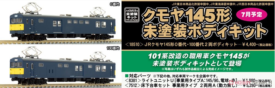 JR クモヤ145形0番代・100番代 2両ボディキット (2両・組み立てキット) (鉄道模型) その他の画像1