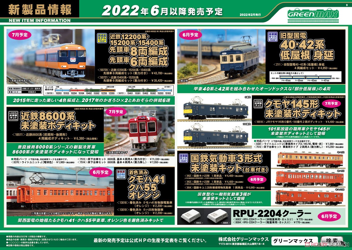 近鉄 8600系 (前期形・後期形) 4両編成 ボディキット (4両・組み立てキット) (鉄道模型) その他の画像2