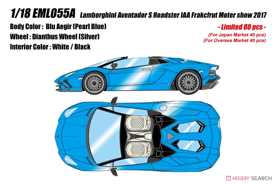 Lamborghini Aventador S Roadster 2017 ブルーアイギル (ミニカー) その他の画像1