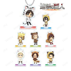Attack on Titan Trading Survey Corps Chibi Chara Acrylic Stand Key Ring (Set of 8) (Anime Toy)