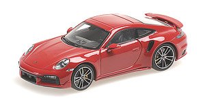 ポルシェ 911 (992) ターボ S クーペ スポーツデザイン 2021 レッド (ミニカー)