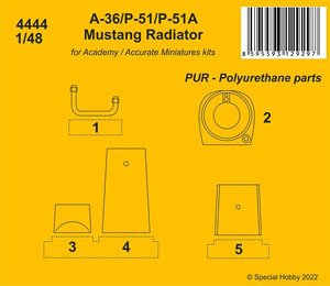 A-36 Apache / P-51 / P-51A Mustang Radiator (for Academy) (Plastic model)