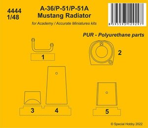 A-36/P-51/P-51A マスタング ラジエーター (アカデミー用) (プラモデル)
