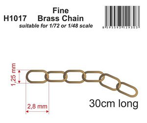 Fine Brass Chain - Suitable for 1/72 or 1/48 Scale (Plastic model)