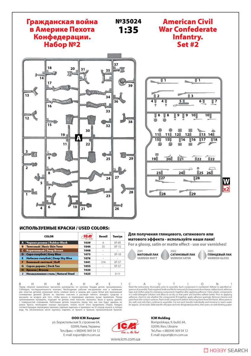 American Civil War Confederate Infantry Set #2 (Plastic model) Assembly guide1