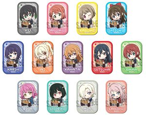 Trading Square Can Badge Love Live! Nijigasaki High School School Idol Club Gyugyutto Hot Dog Buns Ver. (Set of 13) (Anime Toy)