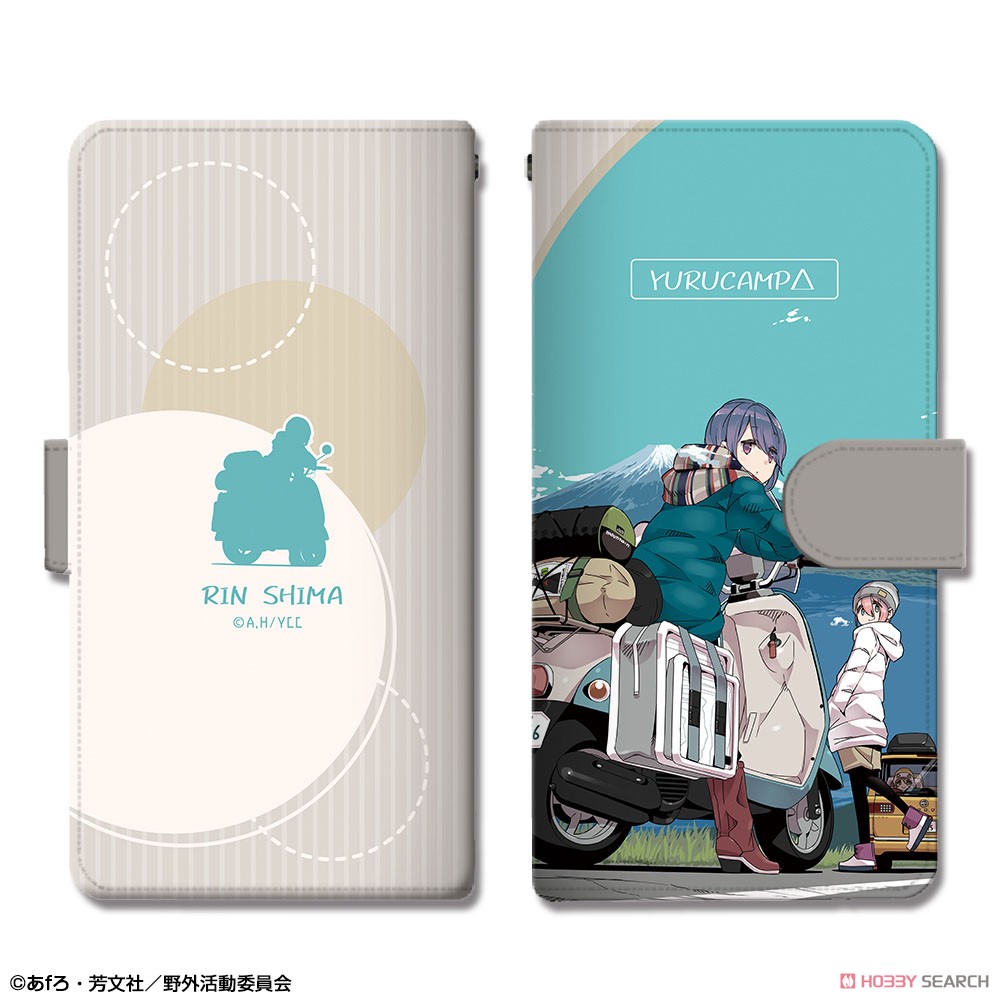 Laid-Back Camp Book Style Smart Phone Case L Size Ver.2 Design 05 (Nadeshiko Kagamihara & Rin Shima/B) (Anime Toy) Item picture1