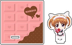 Acrylic Coaster Stand [Magical Girl Lyrical Nanoha Series] 01 Nanoha Valentine Ver. (Mini Chara) (Anime Toy)