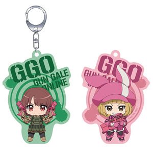 Sword Art Online Alternative Gun Gale Online Front and Back Acrylic Stand Camouflage Llenn & Pink Fuka (Anime Toy)