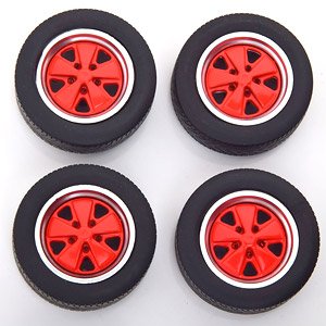Porsche rims and tyres set Clubsport red (ミニカー)