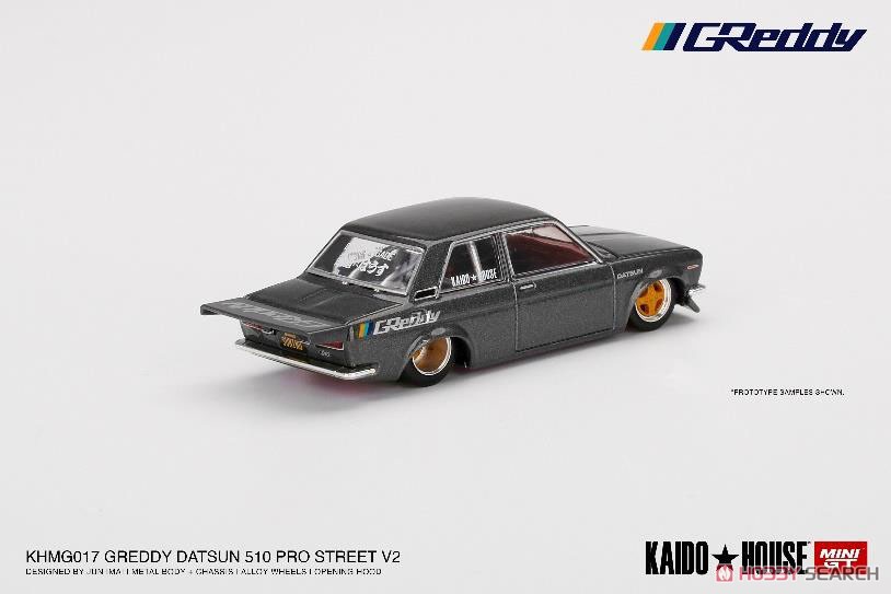 ダットサン 510 プロストリート GREDDY ガンメタルグレー KAIDO HOUSE (左ハンドル) (ミニカー) 商品画像2