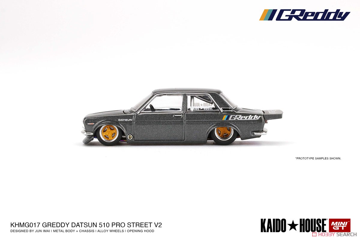 ダットサン 510 プロストリート GREDDY ガンメタルグレー KAIDO HOUSE (左ハンドル) (ミニカー) 商品画像3