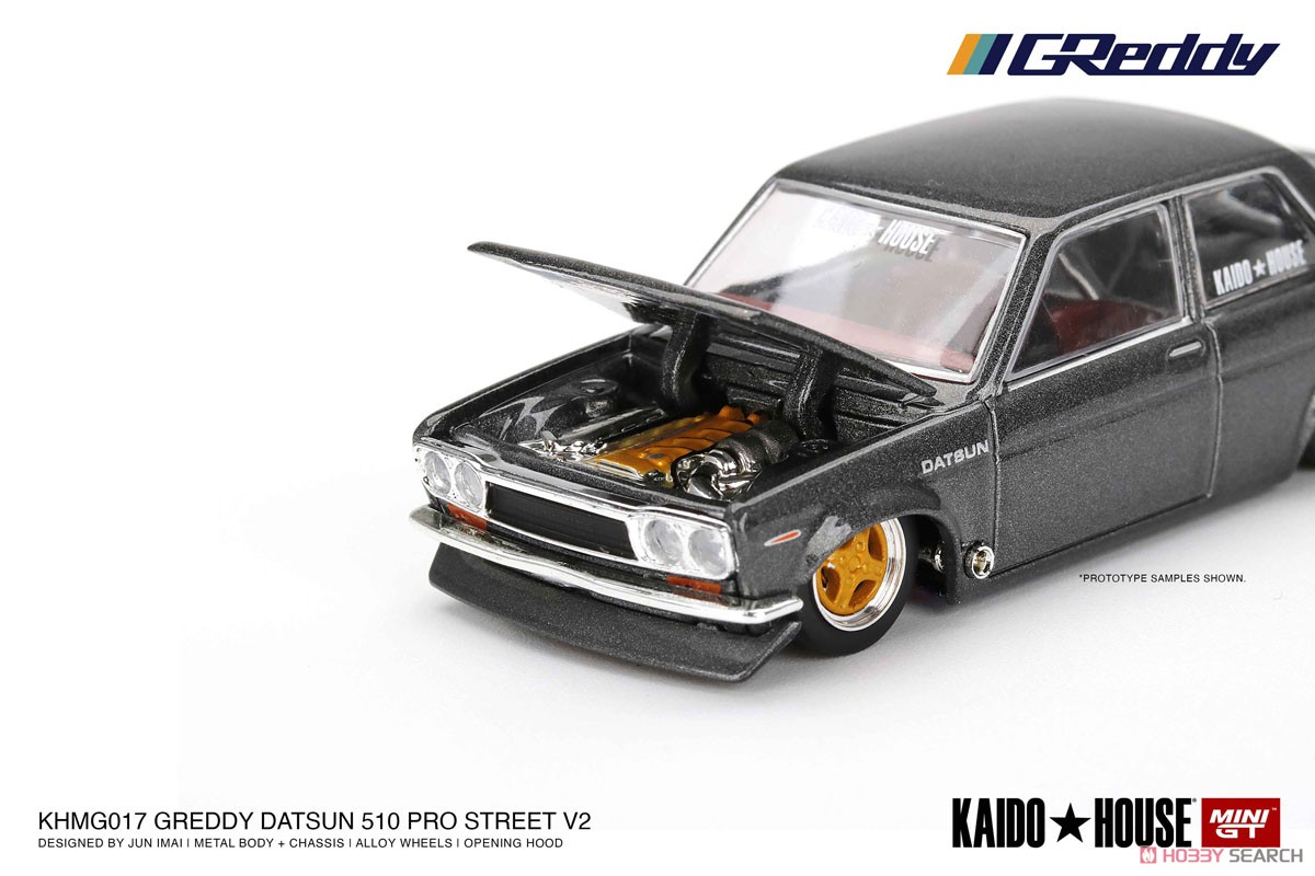 ダットサン 510 プロストリート GREDDY ガンメタルグレー KAIDO HOUSE (左ハンドル) (ミニカー) 商品画像4