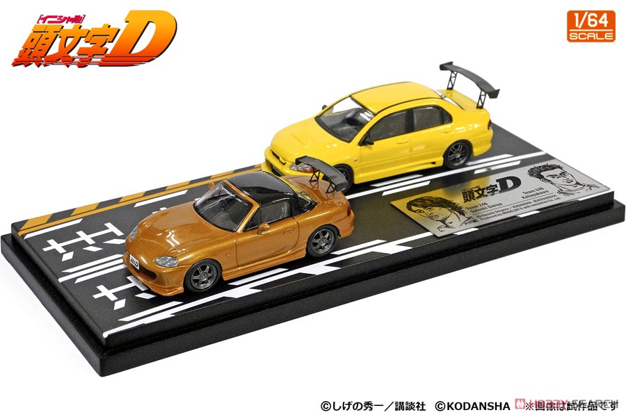 Initial D Set Vol.6 Satoshi Omiya Roadster (NB8C) & Kobayakawa Lancer Evolution VII (Diecast Car) Item picture1