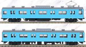 JR 103系 通勤電車 (JR西日本仕様・黒サッシ・スカイブルー) 増結セット (増結・2両セット) (鉄道模型)