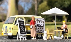 Diorama Collection64 #CarSnap15a Crepe Shop w/Subaru Sambar Dias Classic (Diecast Car)