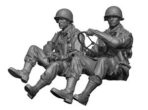 WW2 U.S Paratrooper Willysjeep Driver & Crew (Plastic model)
