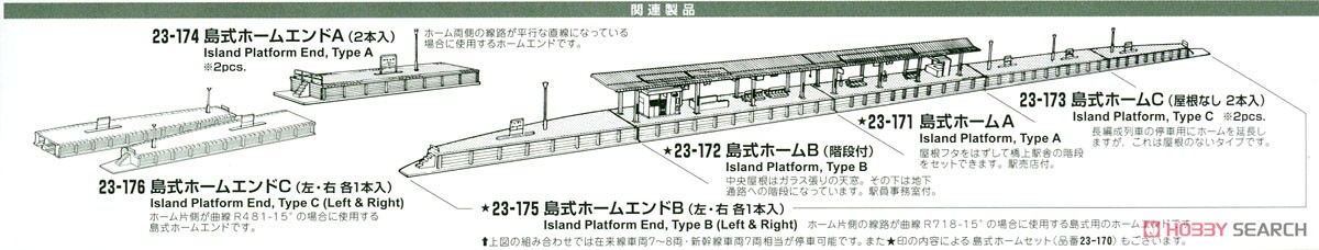 UNITRACK 島式ホームエンドB (左・右) (左・右 各1本入) (鉄道模型) その他の画像5