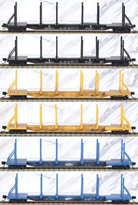 993 05 019 (N) 100-Ton Log Car Weathered 6-Pack (65ft Log Car) (6-Car Set) (Model Train)