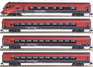H25224 (N) オーストリア連邦鉄道 レールジェット 4両基本セット (基本・4両セット) [OBB Railjet 4-tlg.] (鉄道模型)