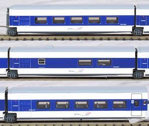 SNCF/RENFE タルゴ トレンオテル `Francisco de Goya` (青＋アイボリー塗装) (食堂車、カフェテリア車、スーパーリクライニング車) (増結・3両セット) (鉄道模型)