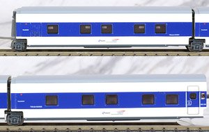 SNCF/RENFE, Talgo Trenhotel `Francisco de Goya` dos coches cama coches cama. (Paris - Madrid), blue and white livery (sleeping coaches) 2-unit set (2-Car Set) (Model Train)
