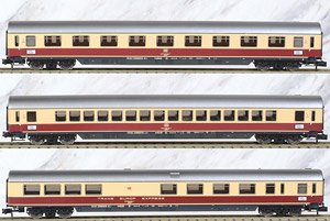 DB, 3-unit coaches TEE Bavaria (Apm121, Avm111 & ARDm106) red/beige period IV (70`s) (3両セット) (鉄道模型)