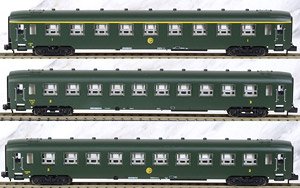 SNCF, 3-unit pack DEV AO coaches (A9, 2 x B10), green, ep. III (3-Car Set) (Model Train)