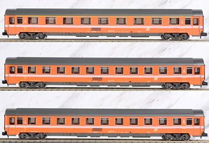 FS, 3-unit UIC-Z Eurofima 1st cl. + 2x 2nd cl., C1 orange with grey stripe, ep.IV-V (3両セット) (鉄道模型)
