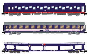 SNCB, 3-unit set T2 + DDm + Bc I6 (UIC-Z), blue and red livery (3両セット) ★外国形モデル (鉄道模型)