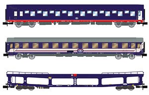 SNCB, 3-unit set T2 + DDm + Bc I6 (UIC-Z), blue and red livery (3-Car Set) (Model Train)