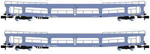 DR, 2-unit pack DDm 916 car transporter coaches, blue livery, period IV (2-Car Set) (Model Train)