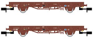 RENFE, 2-unit pack Ks flat wagons, loaded with `Tabacalera` tobacco bags, oxid red livery, period IV (2-Car Set) (Model Train)