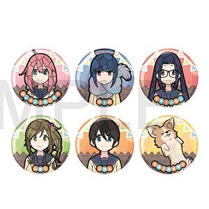 Laid-Back Camp Chara Stained Series Can Badge Set School Uniform Ver. (Anime Toy)